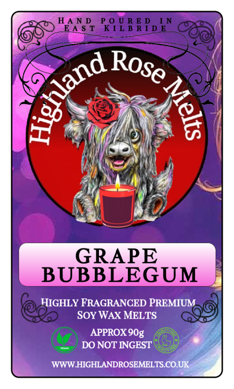 GRAPE BUBBLEGUM WAX MELT clam shell