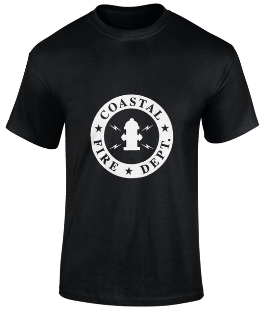 Black t-shirt with 'Coastal Fire Dept.' logo 