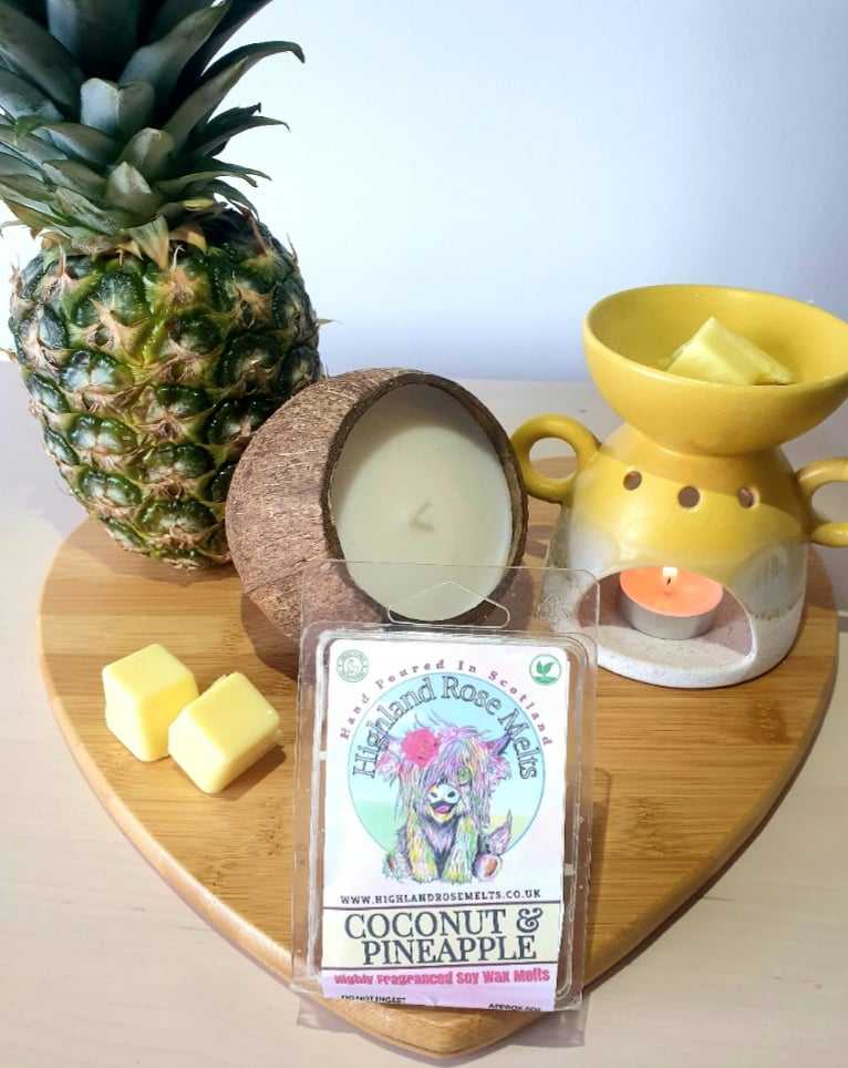 COCONUT AND PINEAPPLE clam shell - HIGHLAND ROSE MELTS