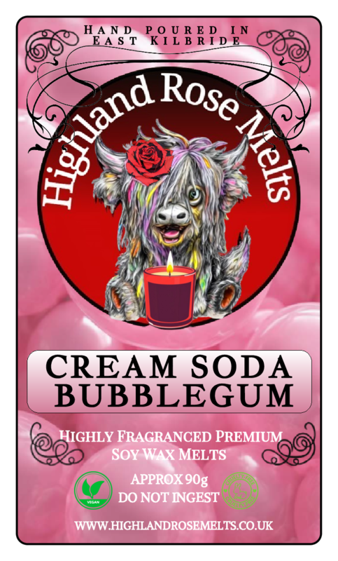 CREAM SODA BUBBLEGUM WAX MELT clam shell