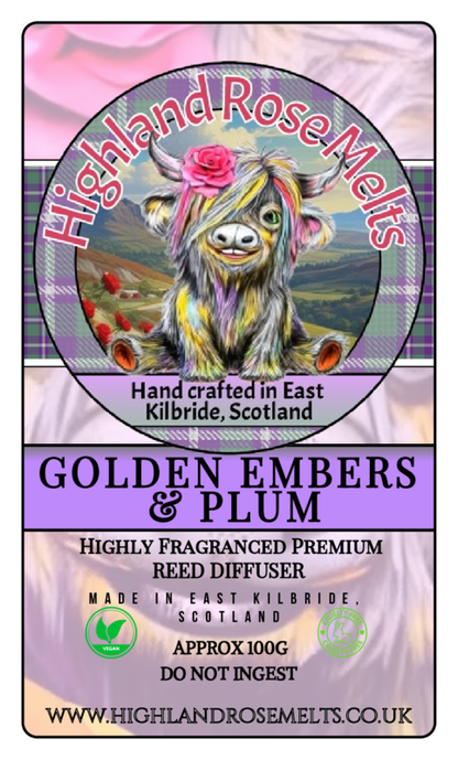 GOLDEN EMBERS AND PLUM REED DIFFUSER