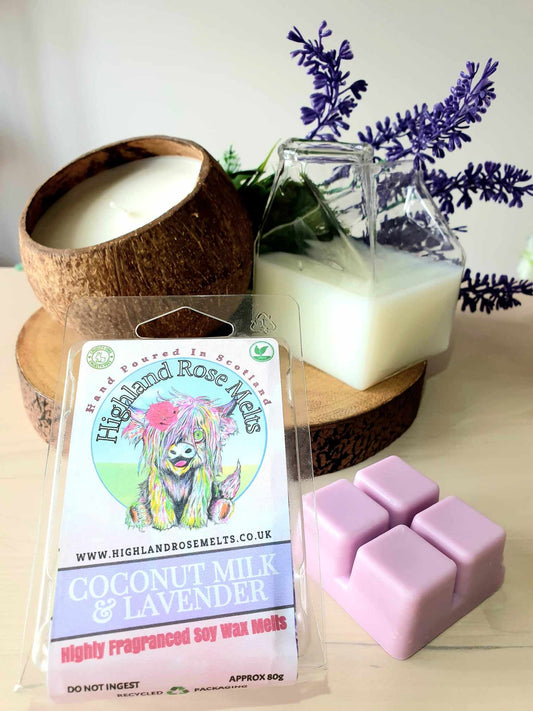 COCONUT MILK AND LAVENDER WAX MELT clam shell