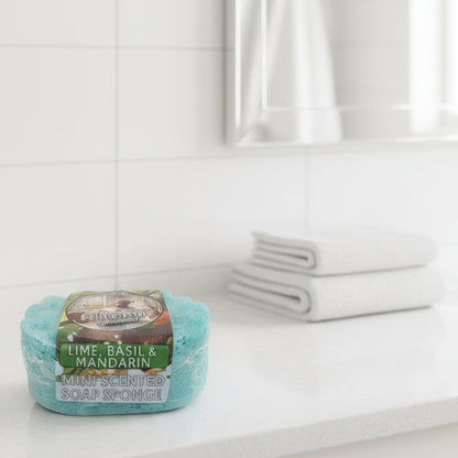 LIME BASIL AND MANDARIN MINI SCENTED SOAP SPONGE