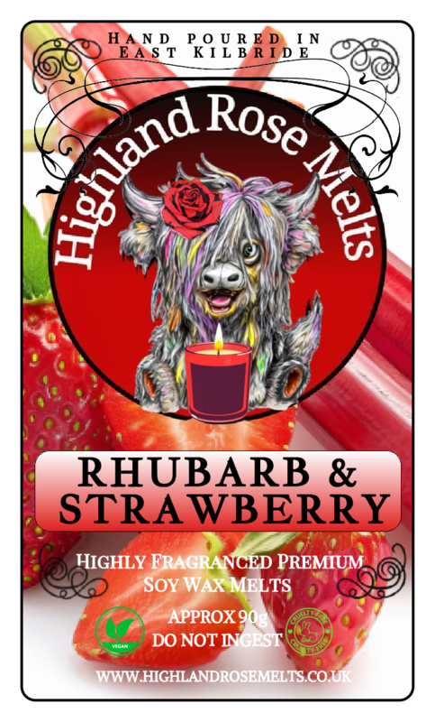 RHUBARB AND STRAWBERRY WAX MELT clam shell