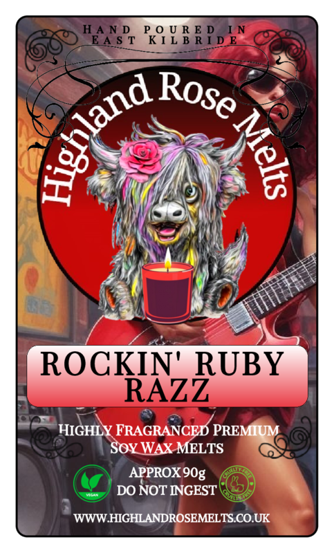 ROCKIN' RUBY RAZZ WAX MELT clam shell