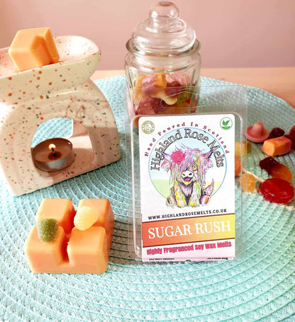 SUGAR RUSH WAX MELT clam shell - HIGHLAND ROSE MELTS