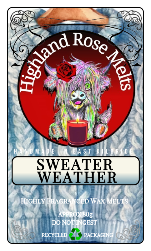SWEATER WEATHER WAX MELT clam shell - HIGHLAND ROSE MELTS