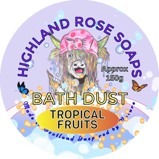 Indulge in a lavish bath with our tropical fruits blend. A fruity aroma featuring top notes of banana, cherry, coconut, and dairy. Followed by delicate floral scents of rose, lily of the valley, and jasmine. Finished off with woody undertones of malt and musk.