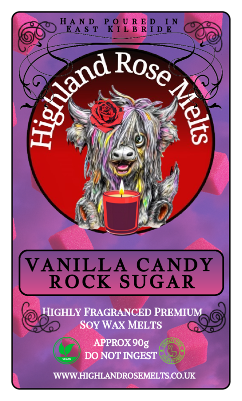VANILLA CANDY ROCK SUGAR WAX MELT clam shell