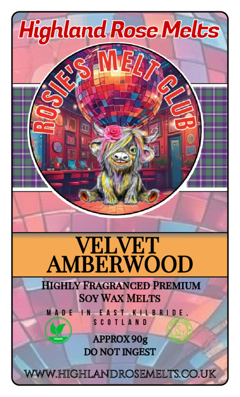 VELVET AMBERWOOD WAX MELT clam shell (melt club members only)