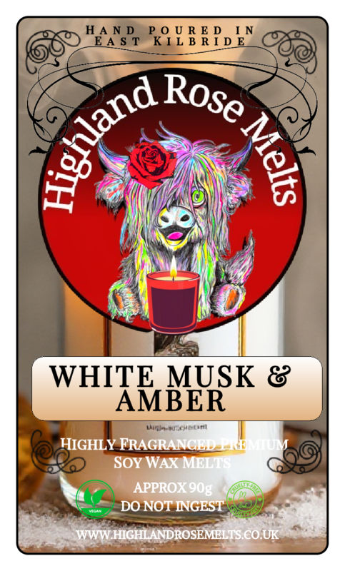 WHITE MUSK & AMBER WAX MELT clam shell