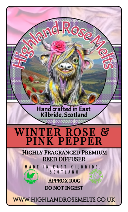 WINTER ROSE AND PINK PEPPER REED DIFFUSER