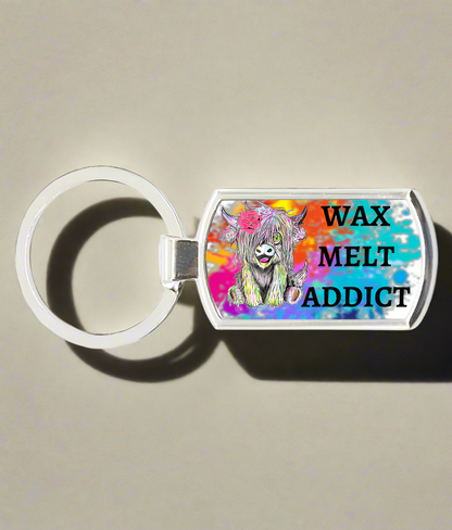 "WAX ADDICT" RECTANGLE KEYRING